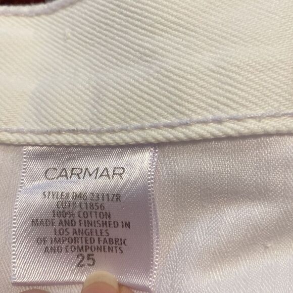 Carmar Denim Cute Sexy Mini Skirt White Rhinestone Zipper NWOT SIZE 25 - Picture 8 of 8